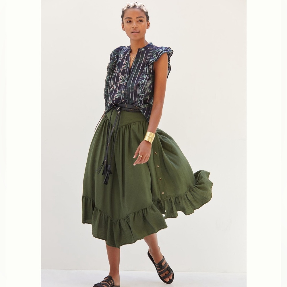 NWT Anthropologie Pilcro ruffled buttondown